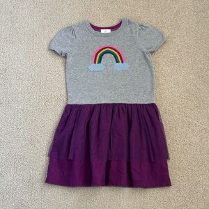 Hanna Andersson Intarsia Rainbow Sweater + Tulle Dress, size 130 (8)